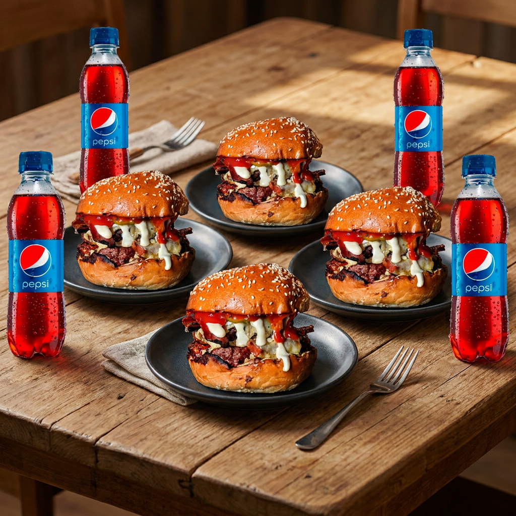 4 Hamburguesas + 4 Gaseosas 250ml
