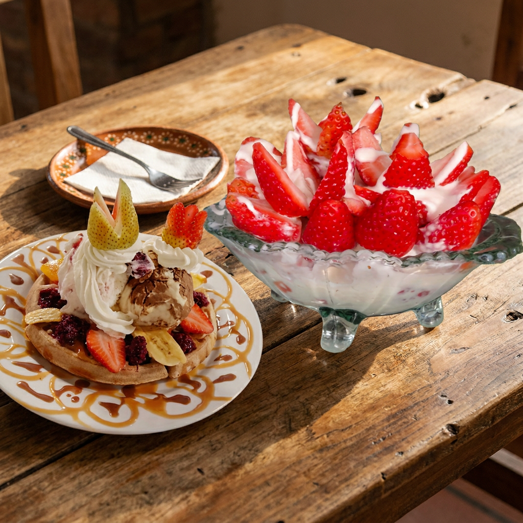 Combo para Compartir Waffle + Fresas