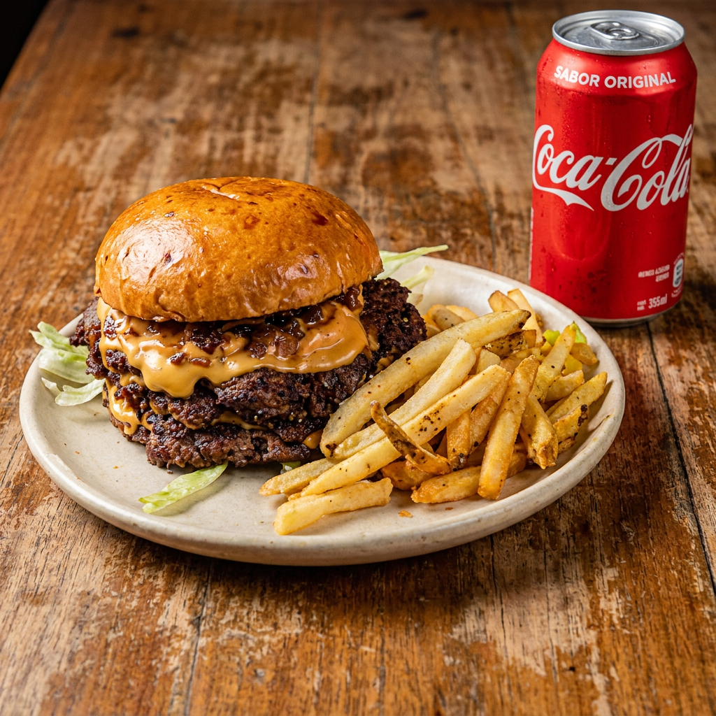 Doble Smash Cheese Burger + Coca Cola GRATIS