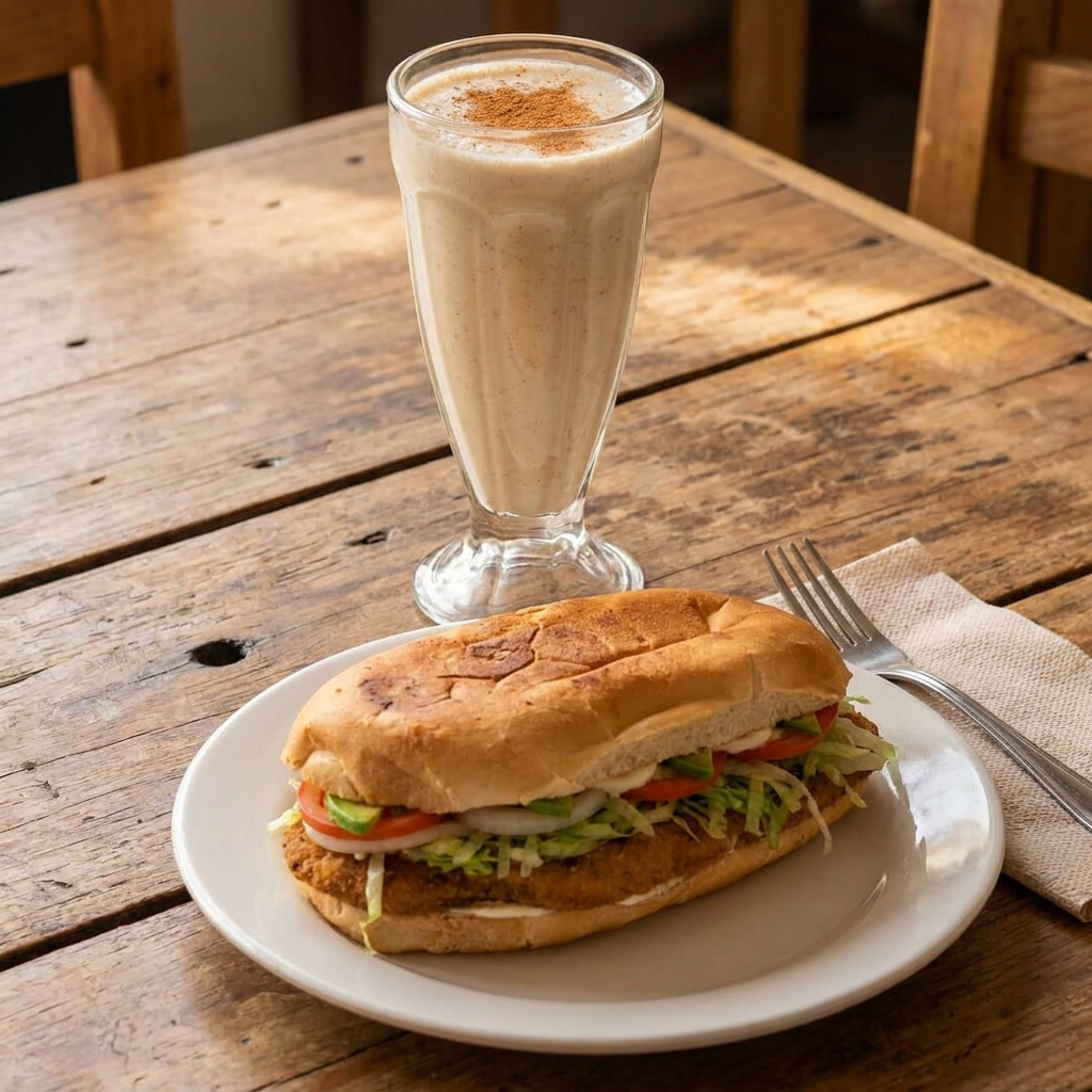 Milanesa de Pollo + Licuado de Avena