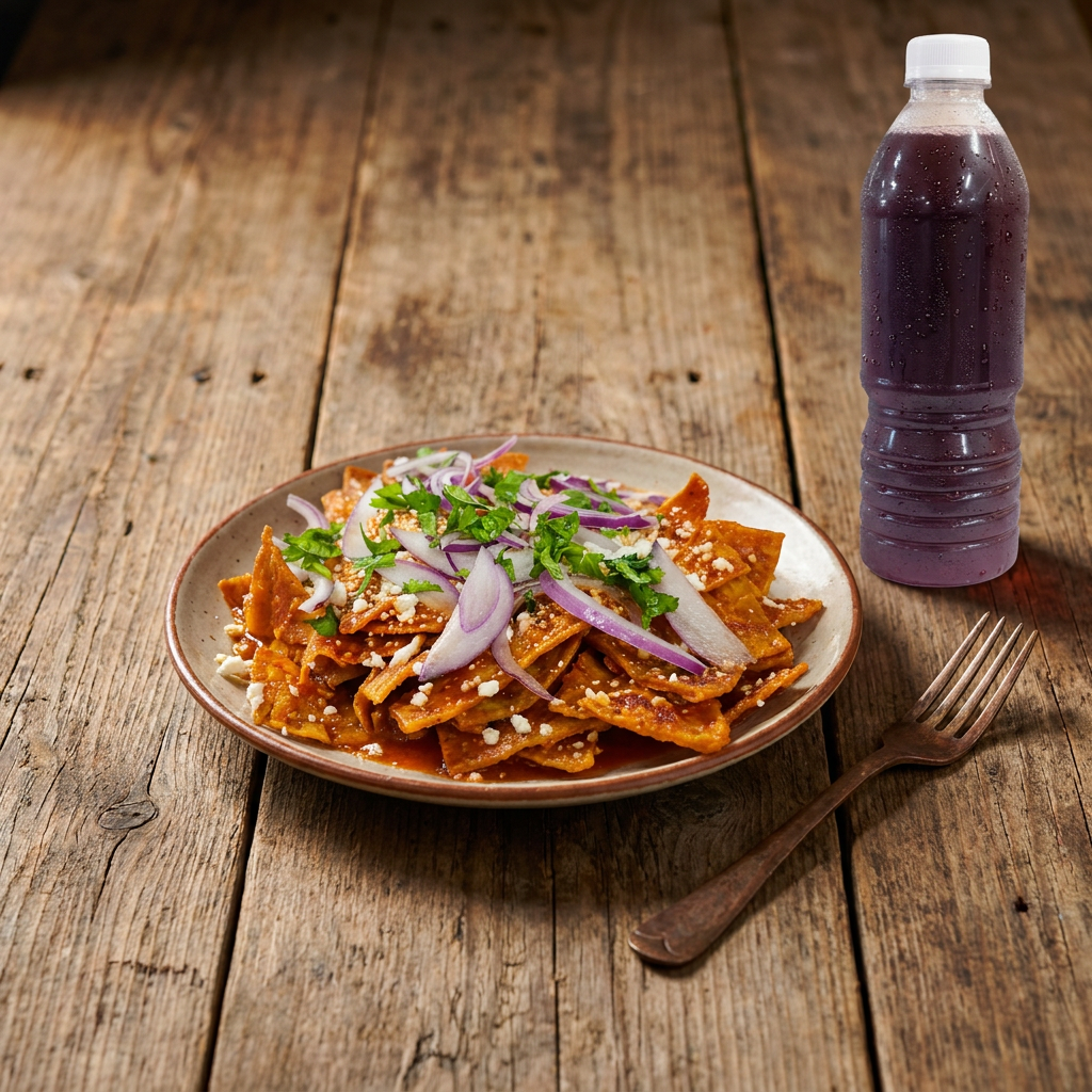 Chilaquiles Rojos + Agua Fresca