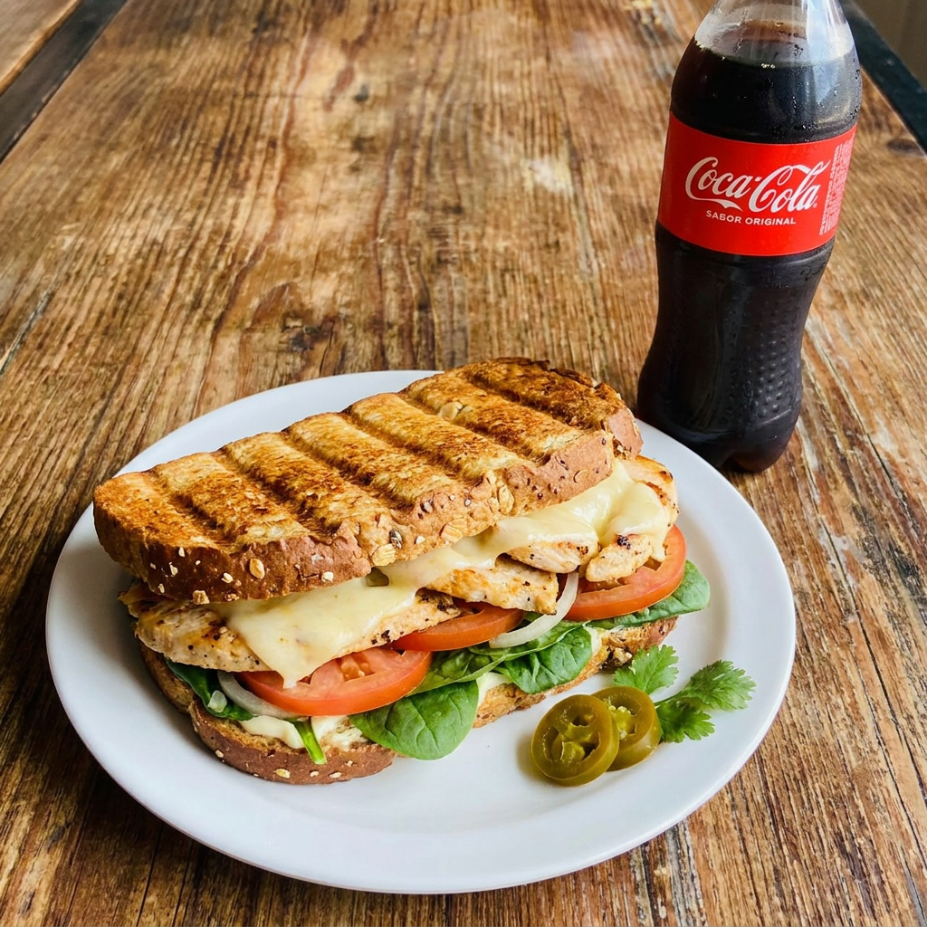 Sándwich pechuga + Coca Cola