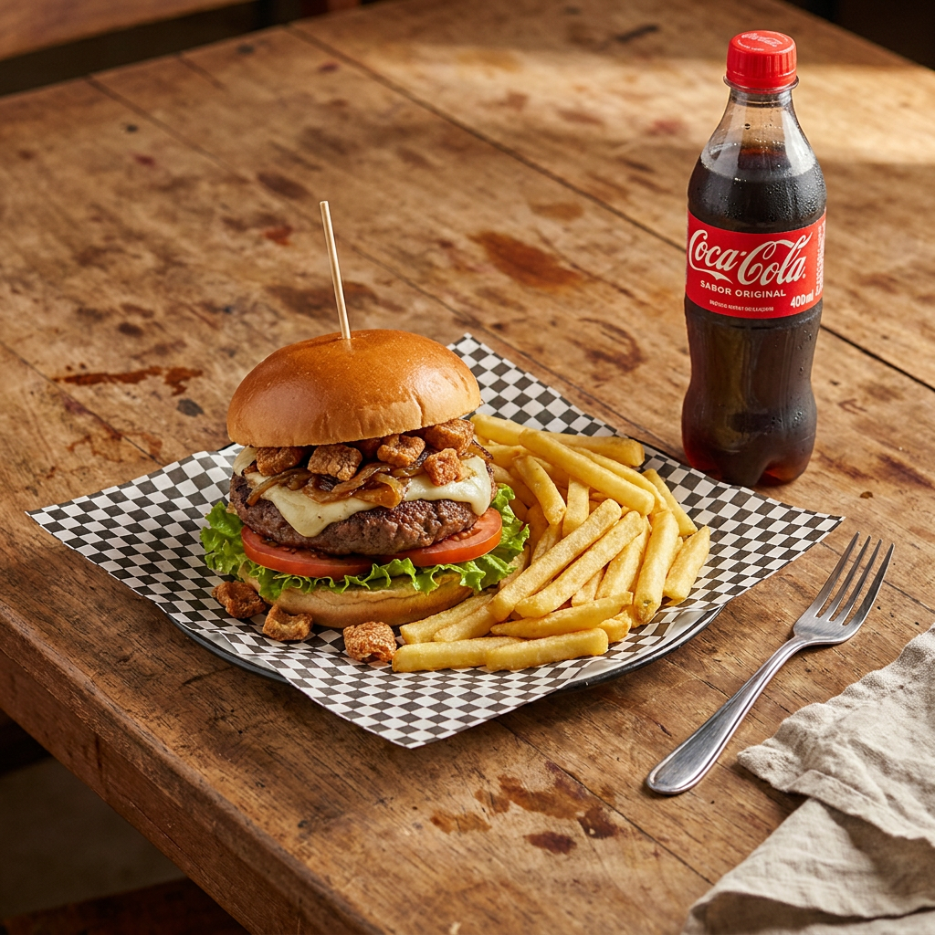Combo Burguer Chicharrona + Cocacola