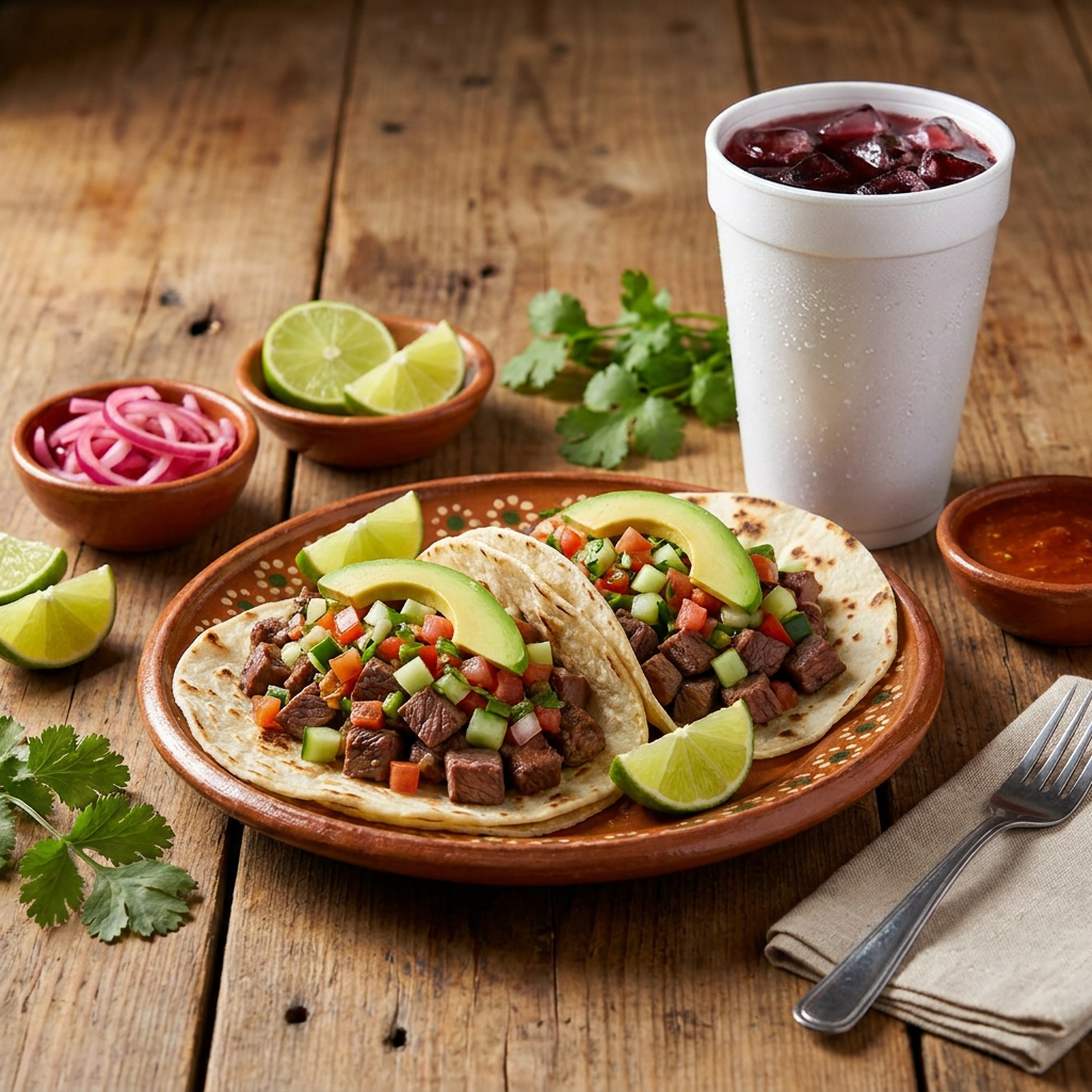 2 Tacos de Asada + Refresco