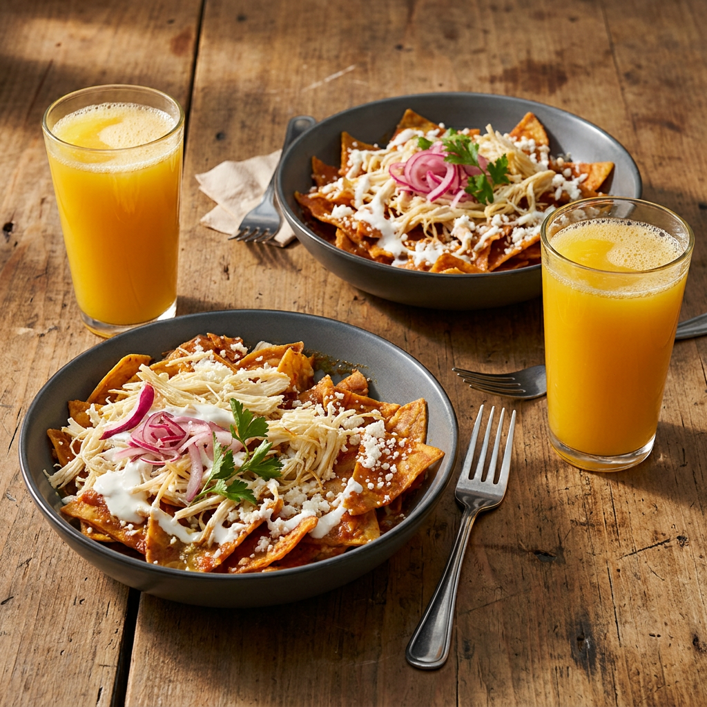 Chilaquiles Rojos C*2 + Jugo del Día.*2